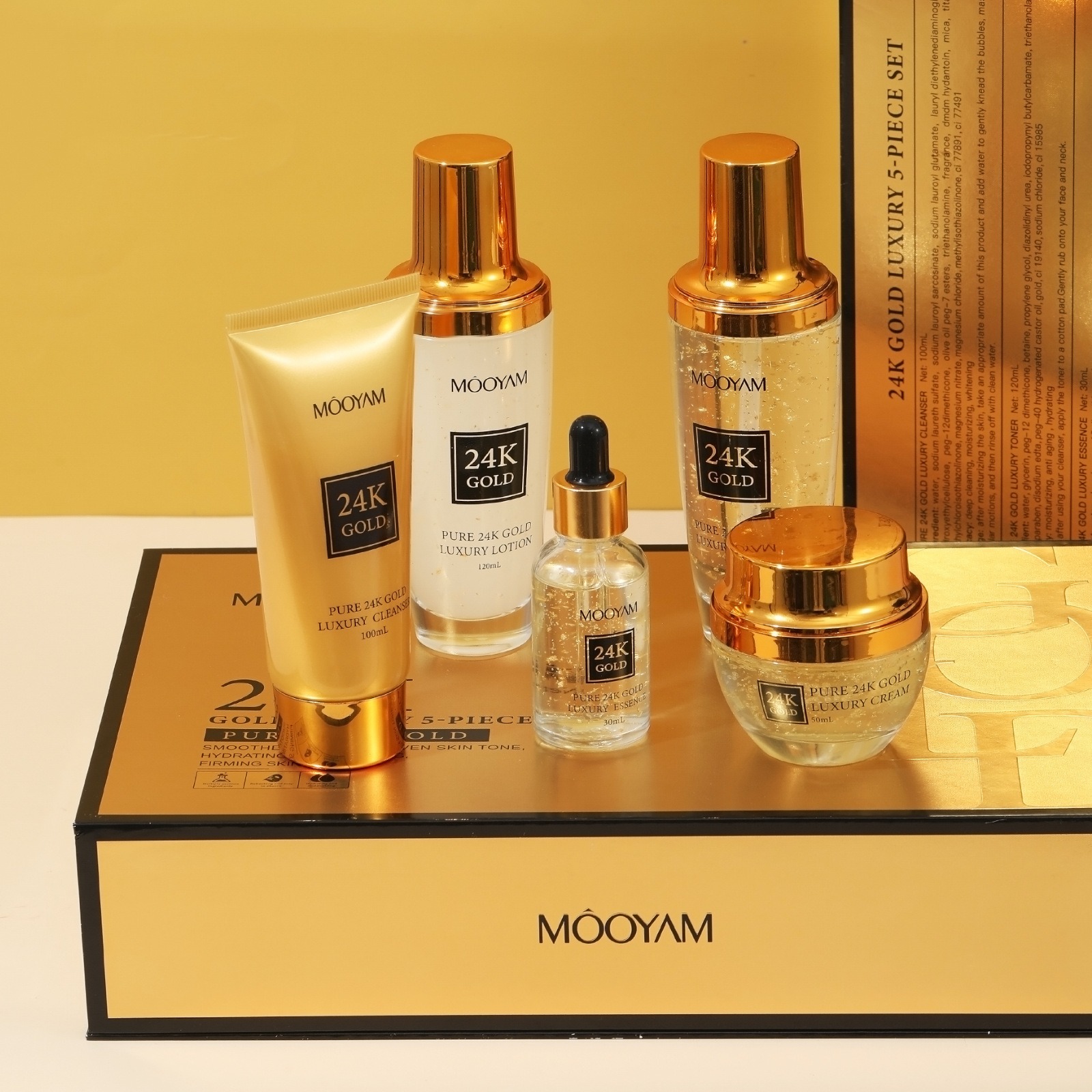 Luxury Gold Skincare - Set antirughe idratante di lusso in