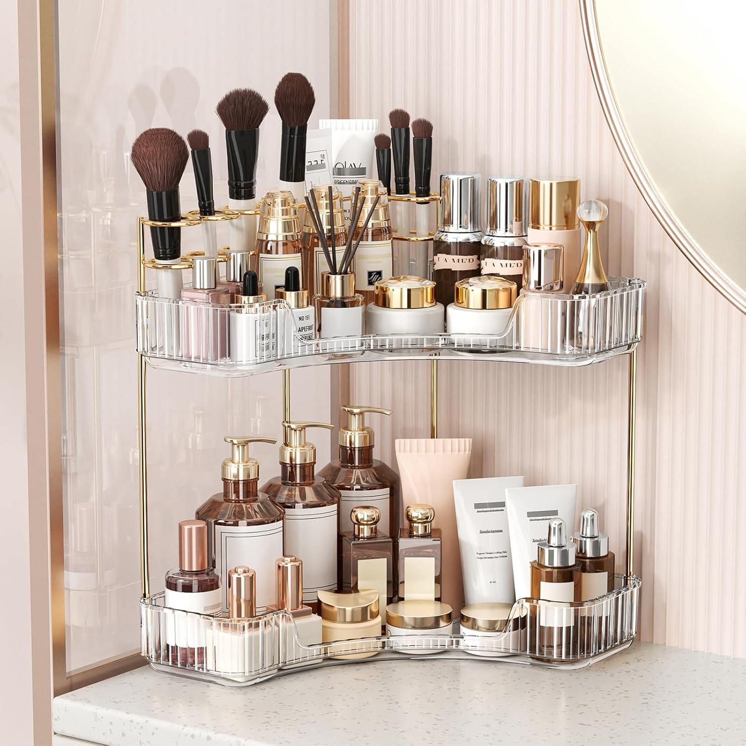 Organizzatore da bagno a 2 liv - Luxury Gold Skincare recensione e prezzo