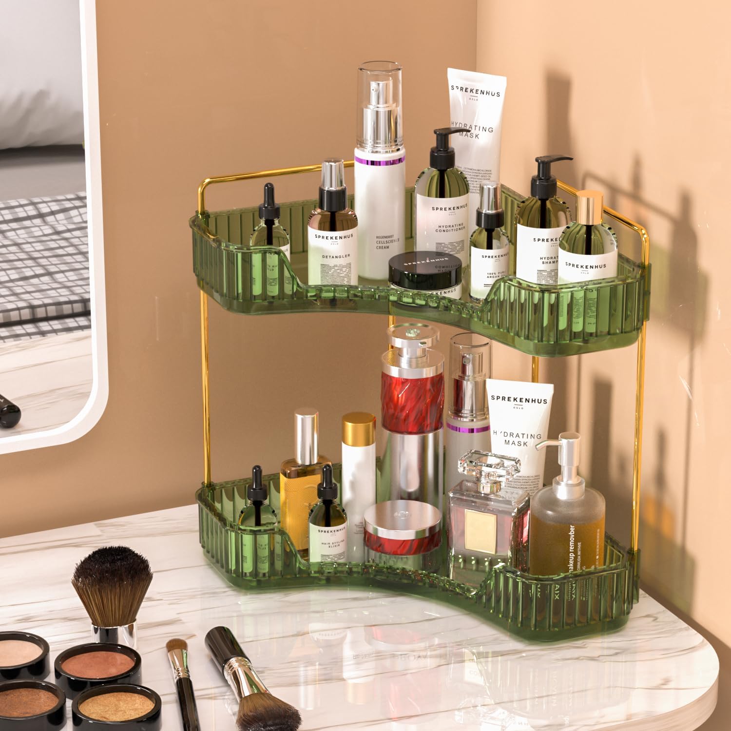 Organizzatore da bagno a 2 liv - Luxury Gold Skincare recensione e prezzo